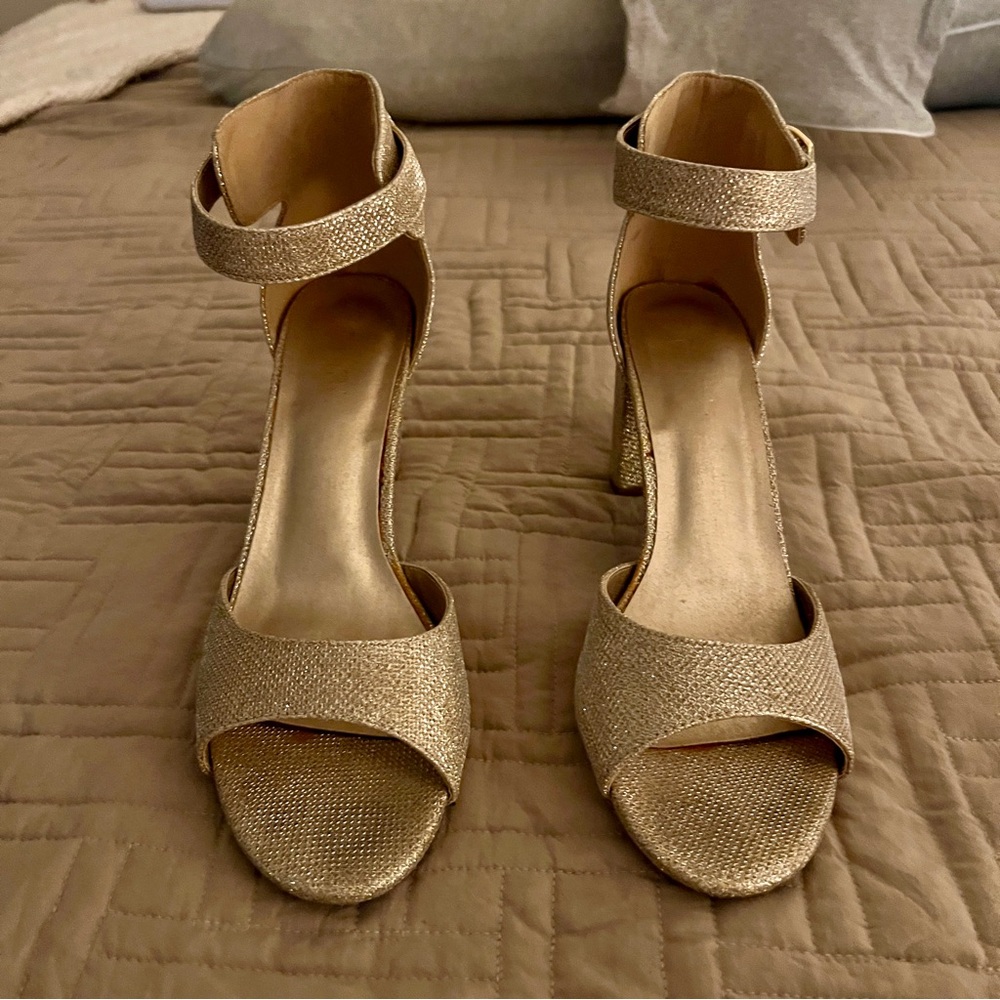 Golden Block Heels